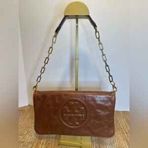 Tory Burch Brown Leather Chain Bag